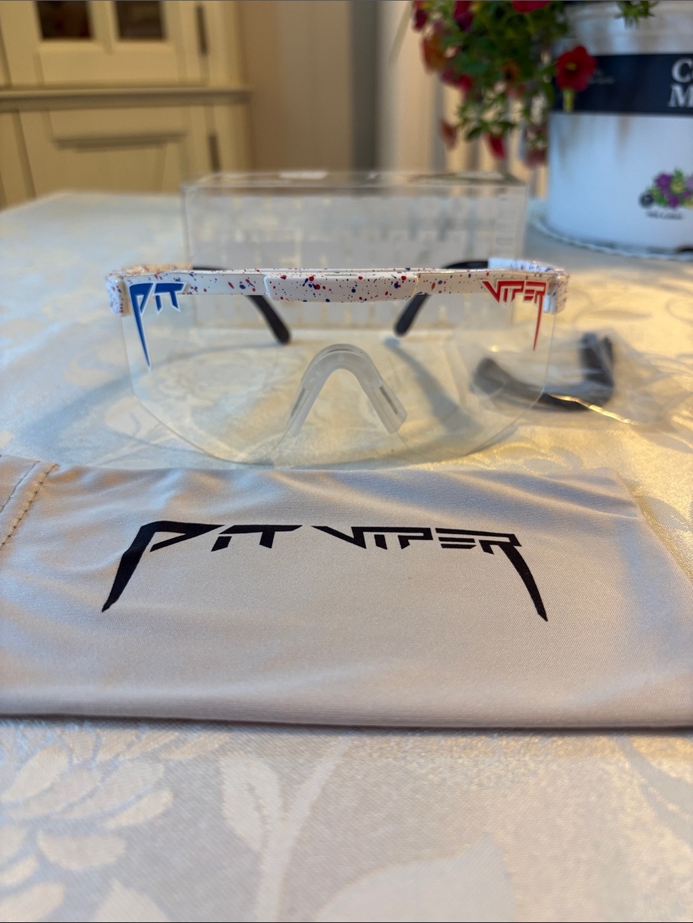 Pit Viper White Shield Sunglasses The Merika Night Shades 100% polarized New